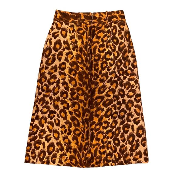 Kate Spade Panthera Canvas Midi Skirt Size 0 - Picture 8 of 11